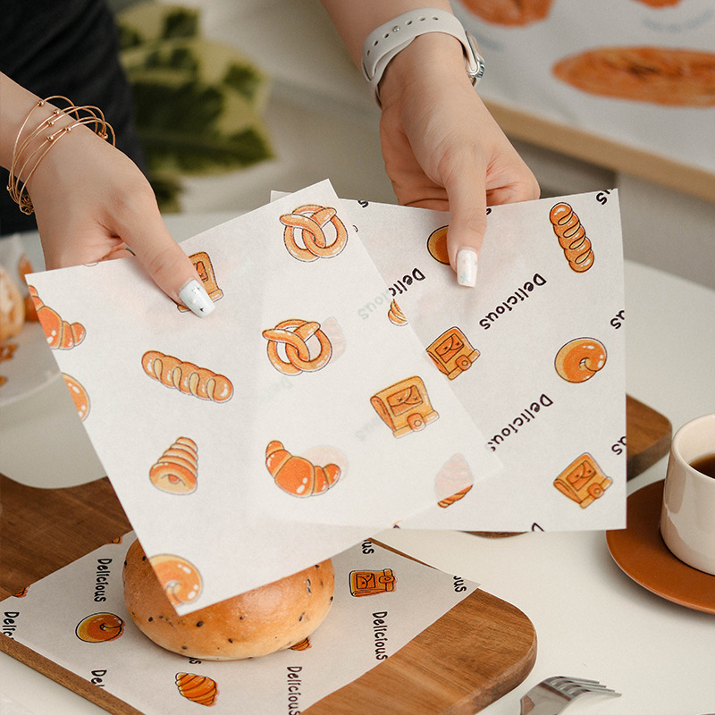 1000 sheets of 18cm cake pad paper oil-proof paper oil-proof silicone paper oil-absorbing paper hamburger bread paper food oil paper