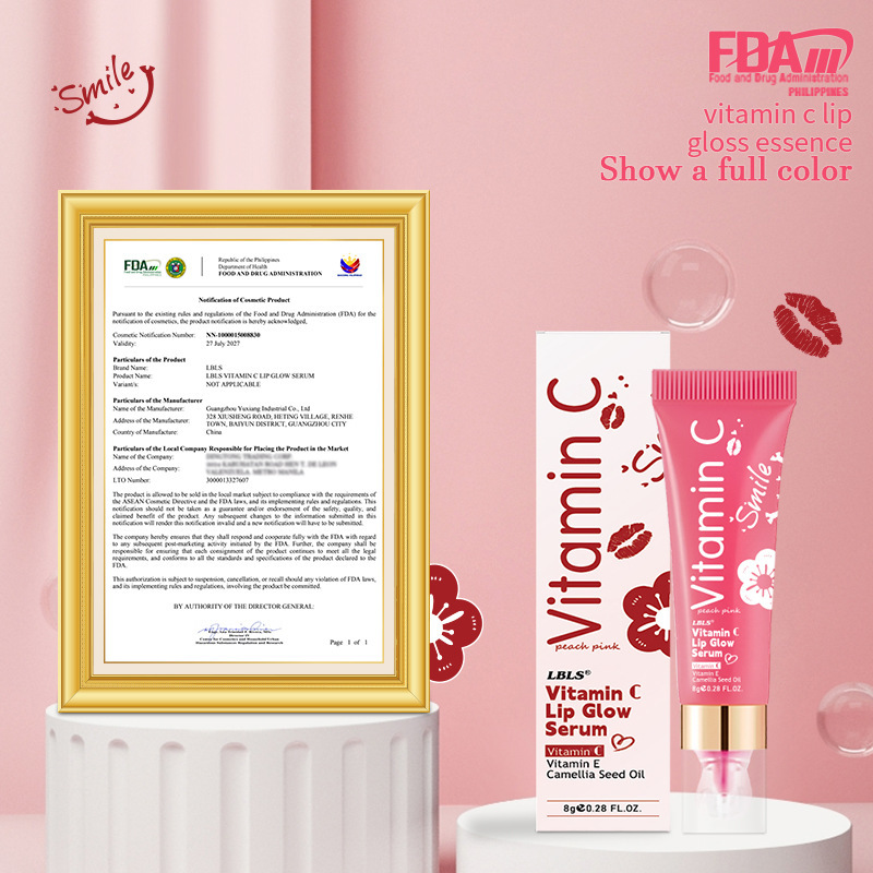 Cross-Border Lbls Vitamin C Lip Gloss Essence Moisturizing, Moisturizing, Brightening Color and Fading Dullness Lip Mask