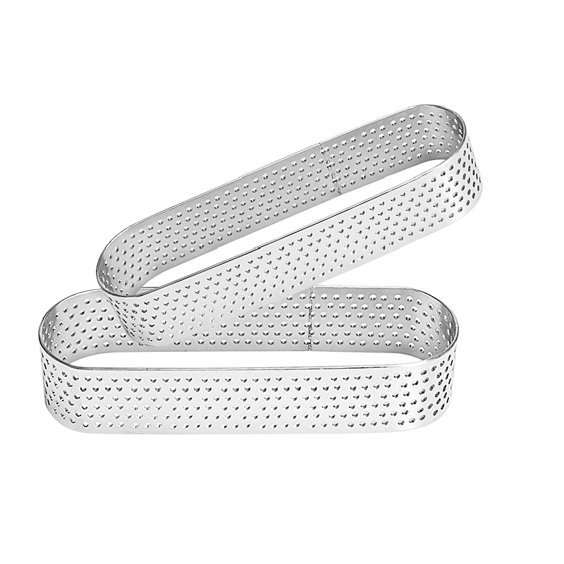430 Punched Stainless Steel Musta Ring Cake Mold with Holes Fruit Tart New Tart Ring Mold suit