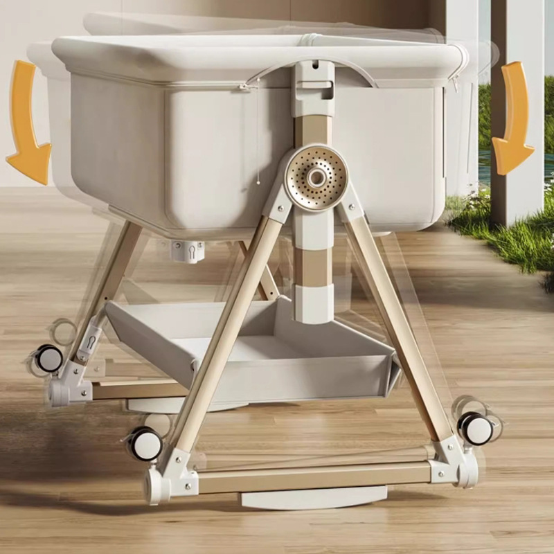 Crib Removable Multifunctional Portable Baby Bed Foldableable Cradle Bed Newborn Splicing Large Bed Bb Bed