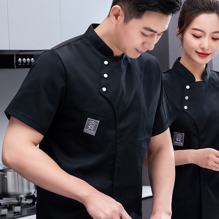 Рабочая одежда шеф-повара с коротким рукавом, летняя, для кейтеринга, выпечки тортов, ресторанной кухни, водоотталкивающая, длинный рукав, индивидуальный заказ