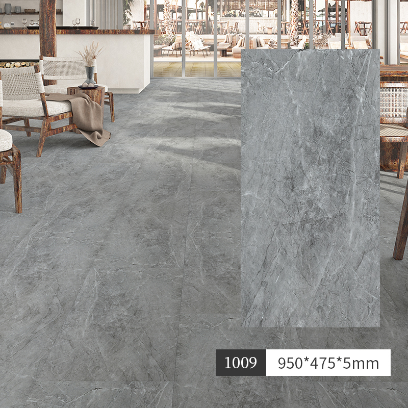 Spc Stone Plastic Lock Wood Floor Pure Color Cream Wabi-Sabi Style Household Micro-Cement Pvc Stone Crystal Snap-On Floor