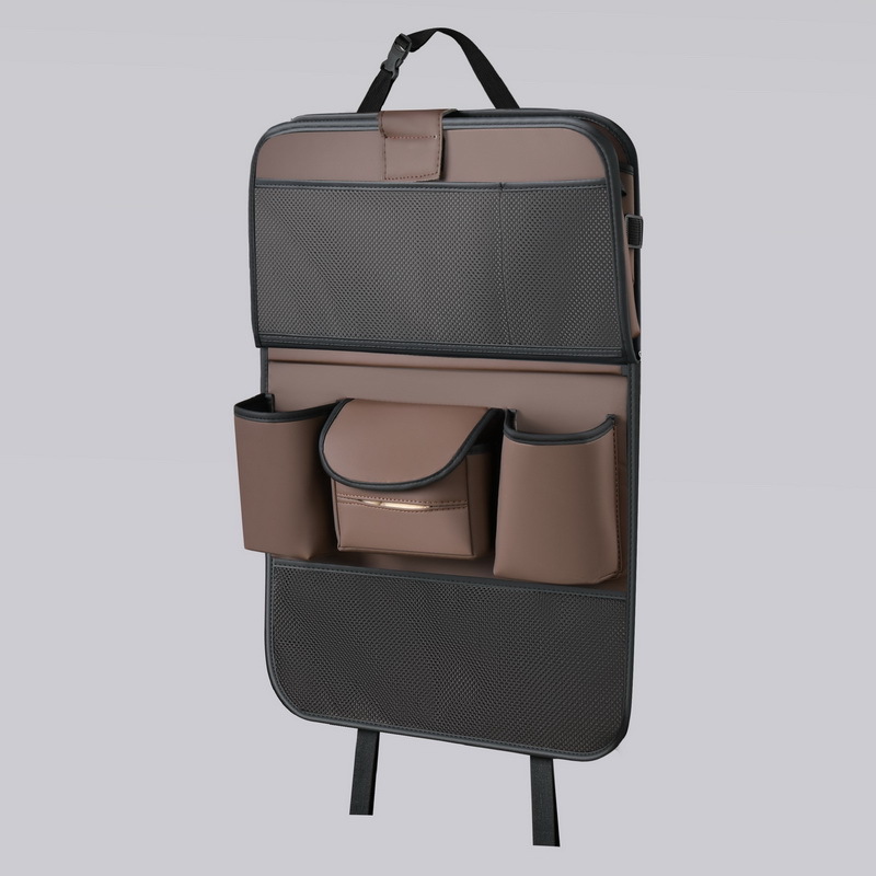 Car Seat Back Storage Bag Leather Rear Storage Box Dining Table Car Seat Back Hanging Bag Anti-Kick Pad