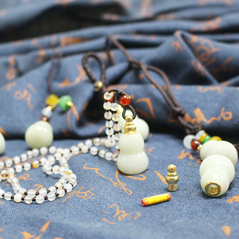 Natural Shecui Dongling Jade Hollow Openable Gourd Essential Oil Perfumery Bottle Gift Pendant Necklace Pendant