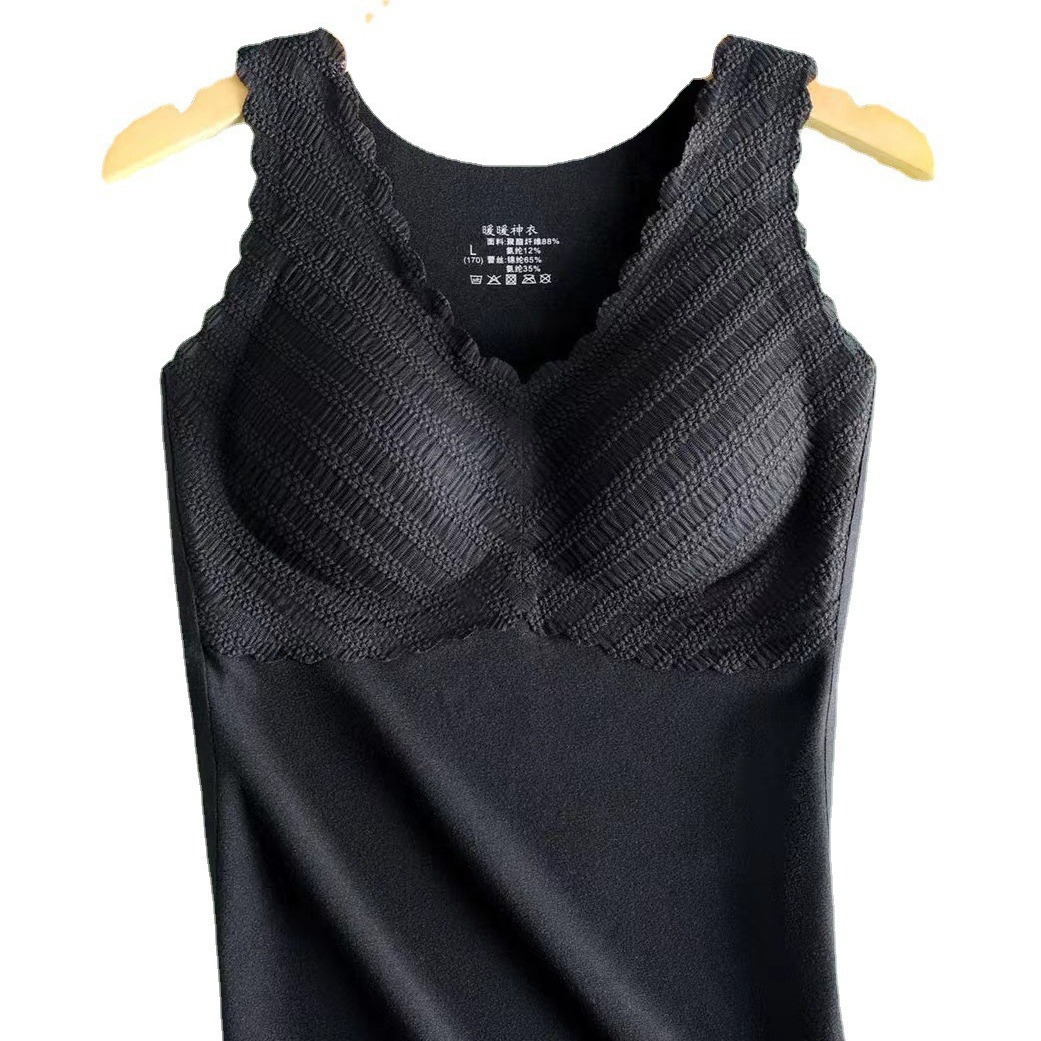 Winter thermal vest aerobic 33 de Velvet heat storage Thermal Moisture absorption and perspiration antibacterial mite removal Cup surface elastic non-heavy
