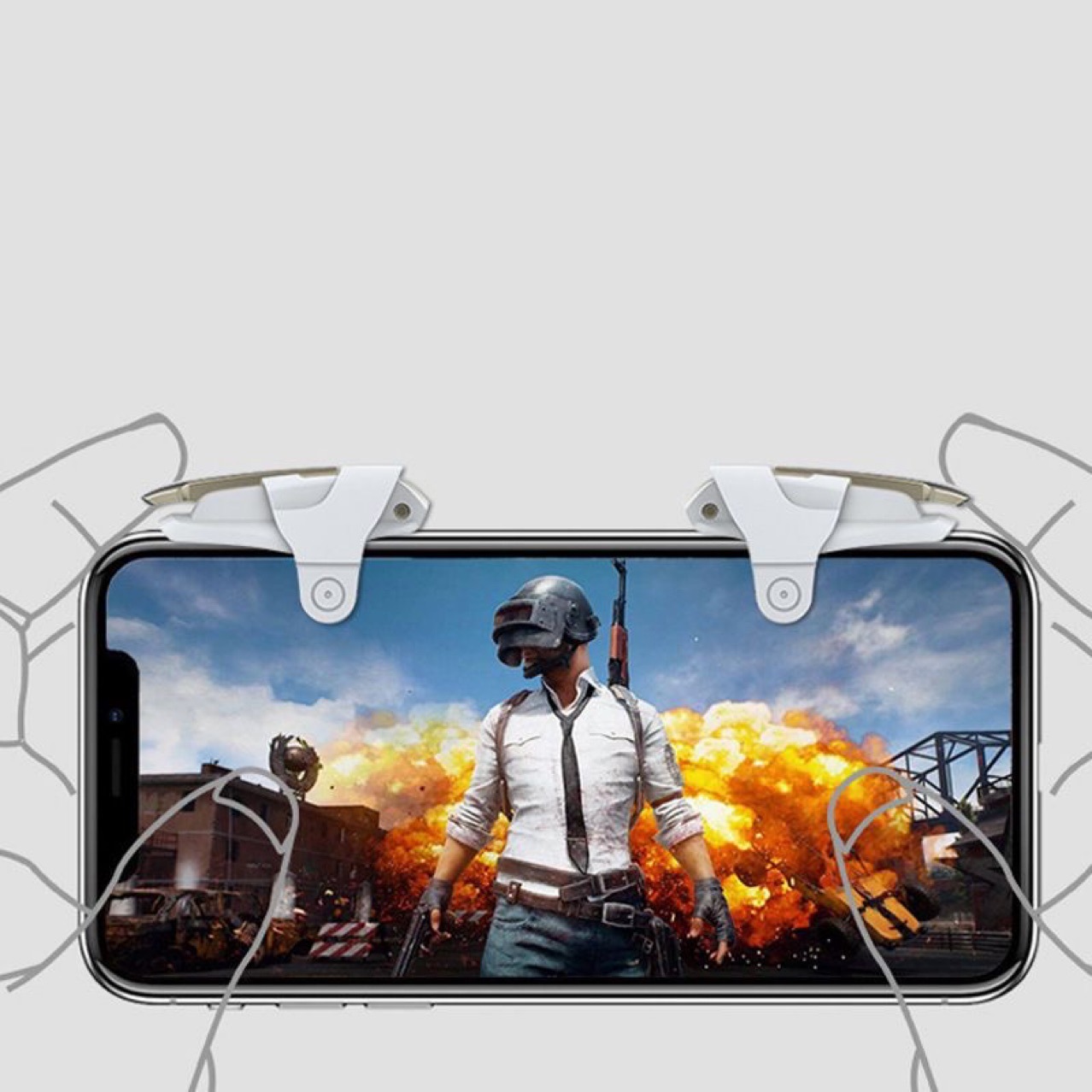 Chicken Eating Artifact Continuous Automatic Press Gun Peace Elite Game Handle Metal Mechanical Button Hand Travel Assistant