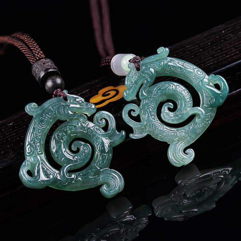 Natural A-Grade Jade Cut Out Ruyi Dragon Brand Waxy Jade Pendant Men's Jade Pendant Women's Pendant Wholesale