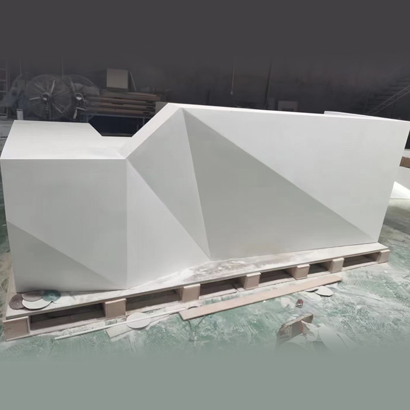 Artificial Stone Reception Desk for Hotels, Welcome Desk Design, Quartz Stone Bar Service Counter Production