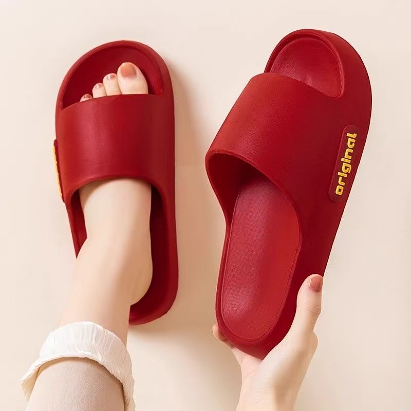 Dropshipping 2025 New Thick-Soled Slippers for Men, Summer Indoor Home Bathroom Couple Slippers for Women