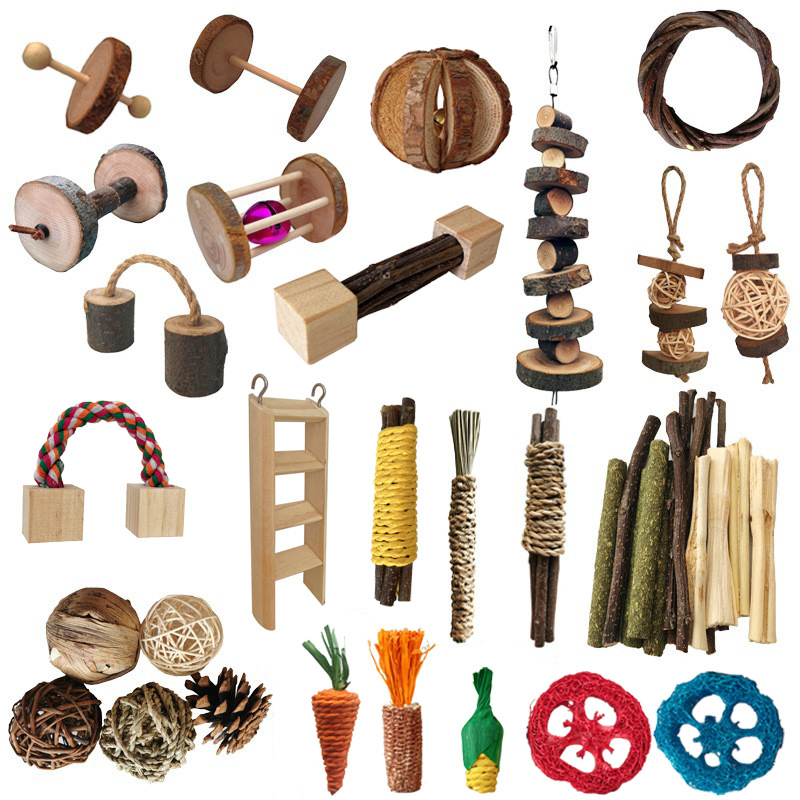 Игрушка для хомяков Amazon, деревянная игрушка для морских свинок, игрушка для зубов кроликов, набор для попугаев