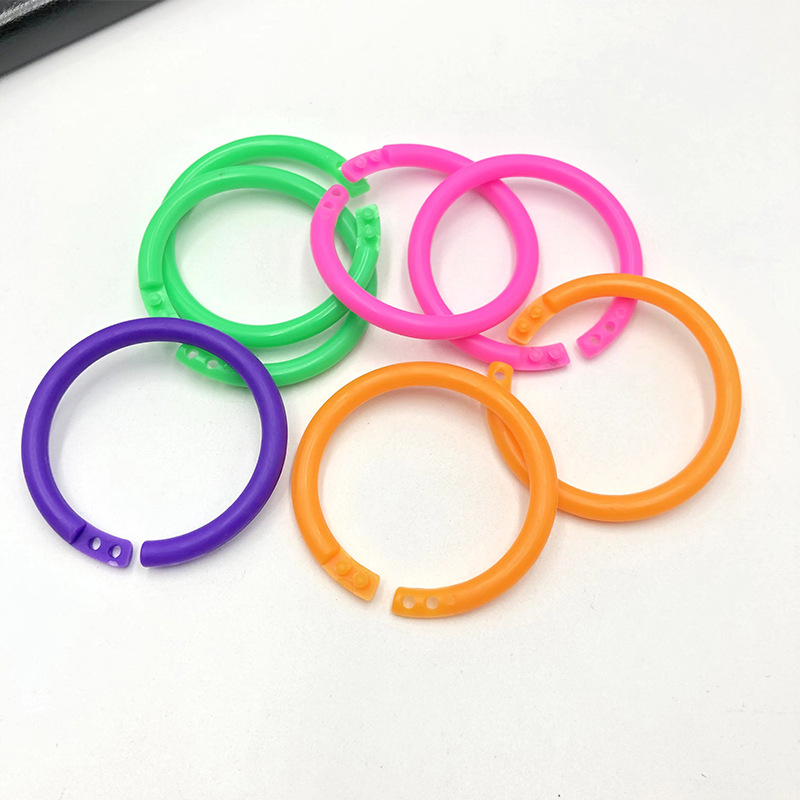 Double-Button Plastic Book Ring Loose-Leaf Ring Colorful Card Binding Ring Movable Ring Creative Handbook Loose-Leaf Ring Book Ring Buckle