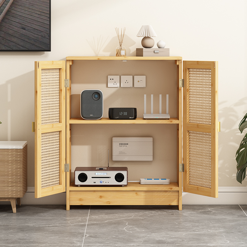 Living Room Router Wooden Cabinet Hidden Style Solid Wood Multifunctional Storage Set-Top Box Wifi Bedroom Room New Model