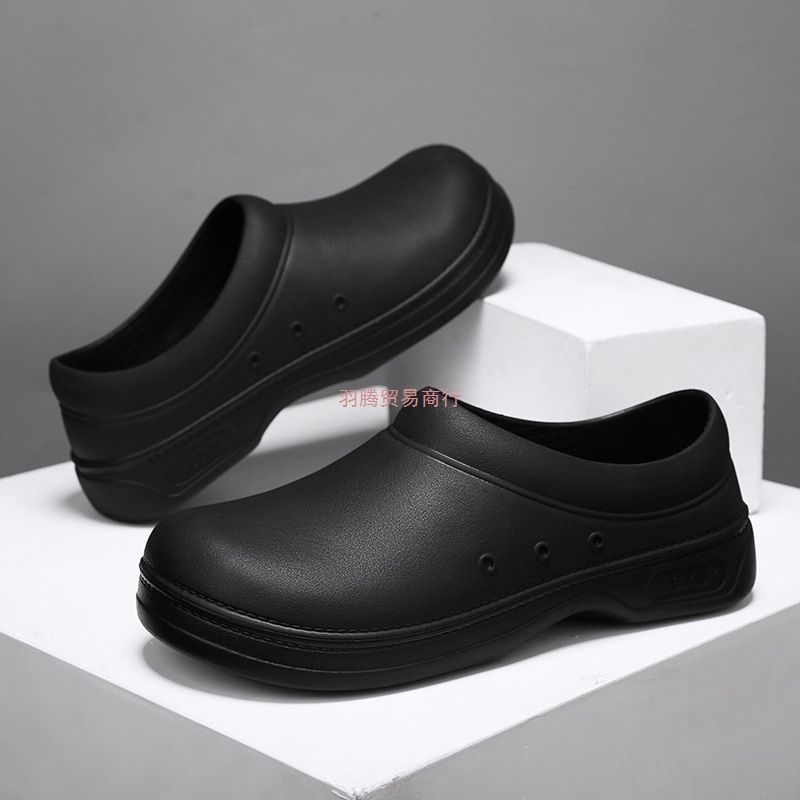 Chef's Shoes, Men's and Women's Shoes, Toe-Toe Shoes, Low-Top Casual Shoes, Waterproof and Oil-Proof Sports Rehabilitation Shoes, Black Soft-Soled Work Shoes