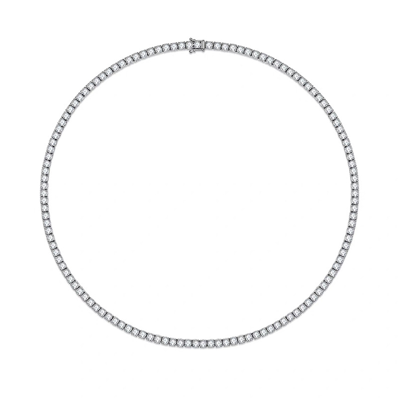 Platinum Pt950 Tennis Necklace 3Mm4Mm5Mm Laboratory Grown Diamond Necklace Necklace Cross-Border Amazon Model