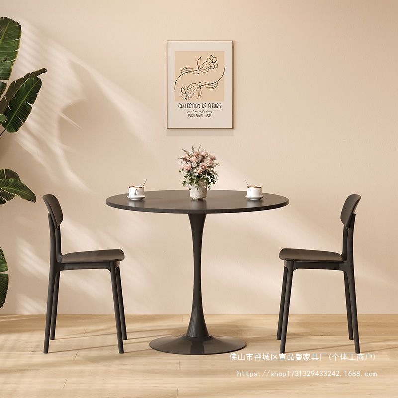 Модный круглый стол в скандинавском стиле для молочного чая, набор столов и стульев для кафе, малый стол для встреч