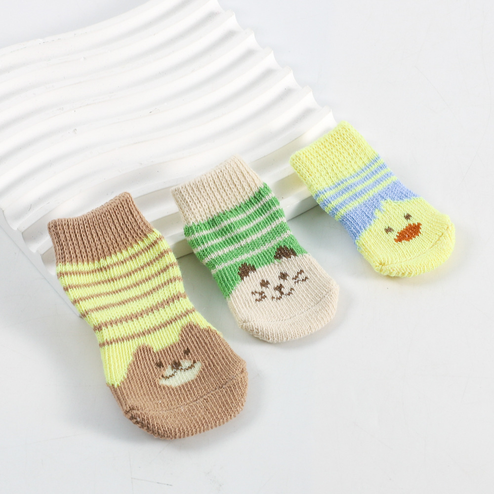 Cross-Border Pet Socks High Quality F Anti-Slip Anti-Dirty Bottom Pet Supplies Dog Foot Covers Puppy Socks Teddy Dog ​​Socks