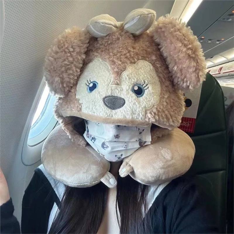 Shirley Mei Hat Headgear U-Shaped Pillow Airplane Travel High-Speed Rail Women's Autumn and Winter Travel Pillow Neck Protector Car Office