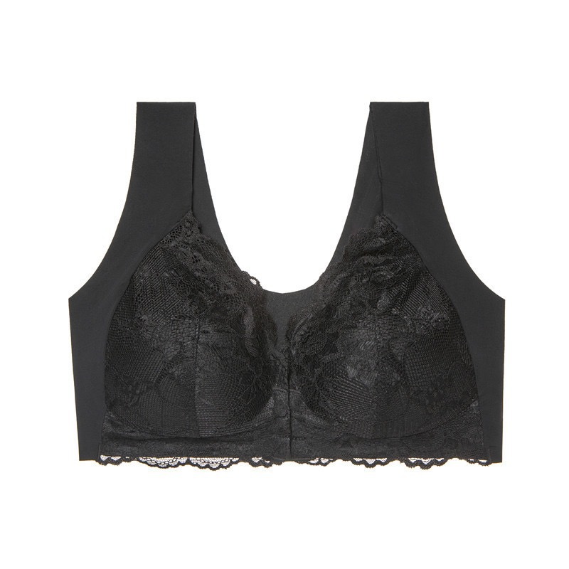 European Size Cross-Border Xiyin Popular Temu Large Size Push-Up Front Buckle Fixed Cup Lace Vest Bra Intimates