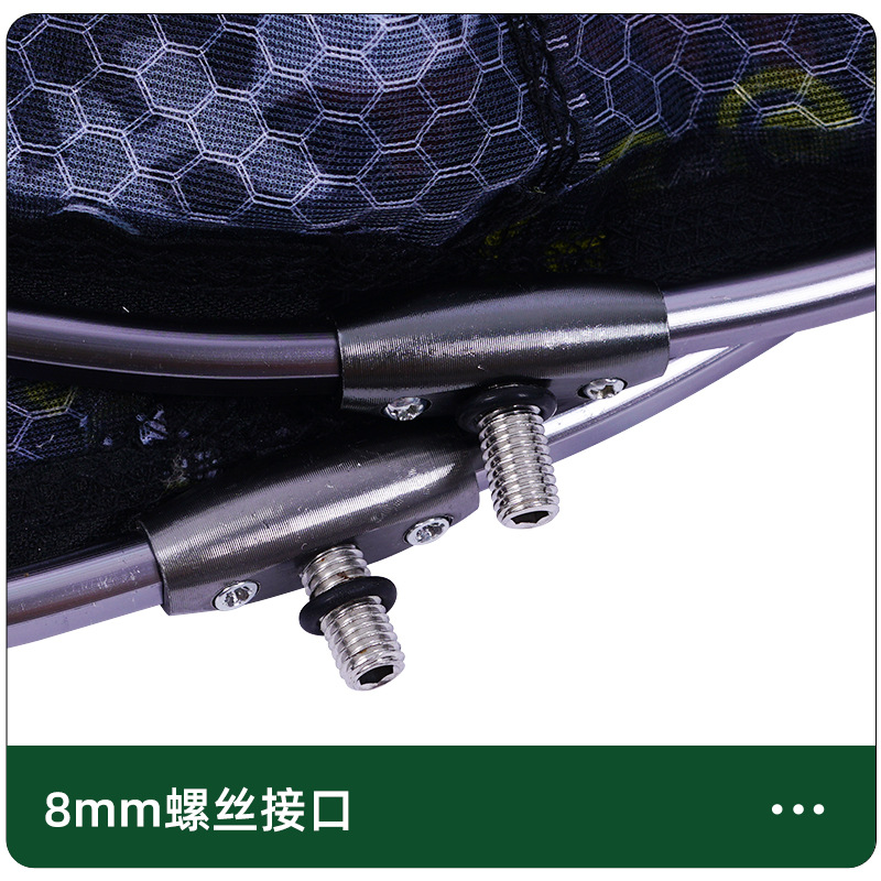 Reinforced Aluminum Alloy Fishing Net Head Small Eye Gun Gray Thickened Fishing Net Wild Fishing Black Pit Competition Small Eye Fishing Net Head Wholesale