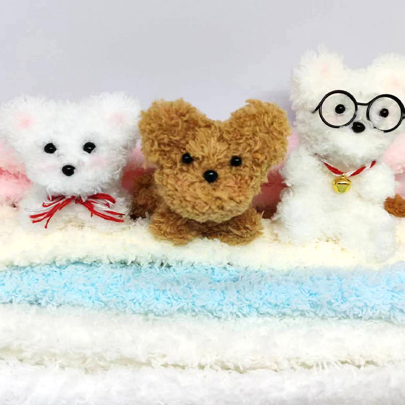 Factory Direct sales 15mm twisted stick encryption coral fleece wool root wholesale diy handmade material Puppy Kitten