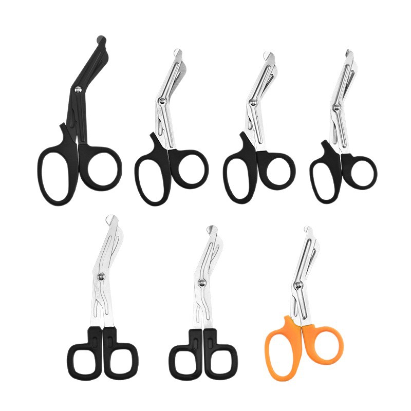 [Manufacturer Wholesale] Stainless Steel Gauze Scissors Elbow Bandage Scissors Household Canvas Scissors Outdoor Camping First Aid Kit
