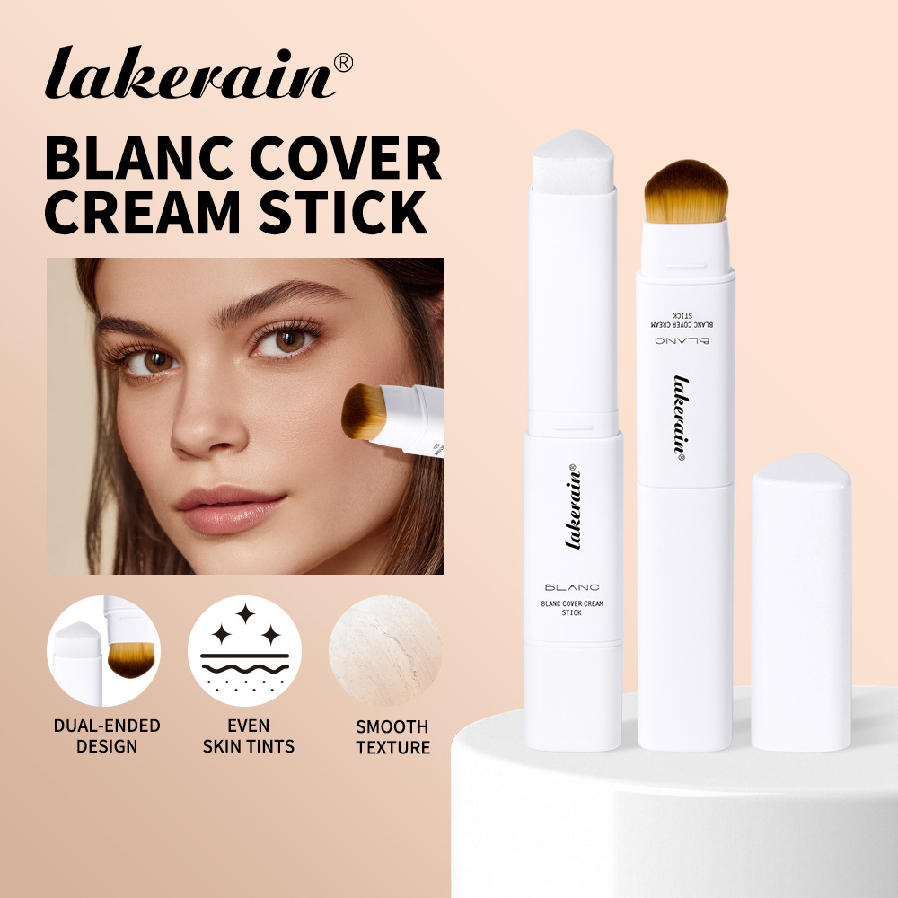 Lakerain Color-Changing Triangular Foundation Stick Double-Ended Two-In-One Color-Changing Foundation Cream Is Light and Moisturizing, Invisible Pores