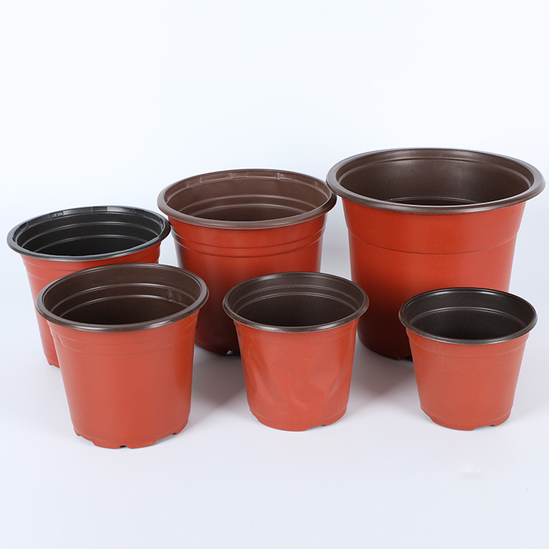 Thickened Two-color Pot Soft Plastic Seedling Pot Plastic Flower Pot Flexible Material Good Pot Base Pot Gardening Flower Pot