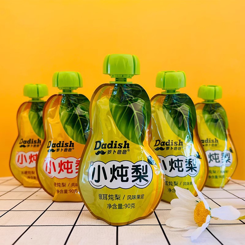 Radish dad's small stewed pear 90g rock sugar tremella stewed pear children's snack flavor puree drink pear juice