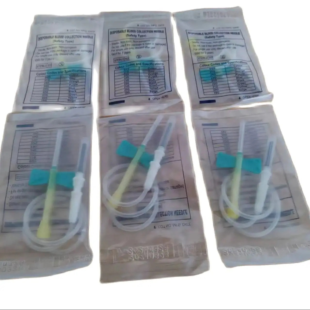 Double-Wing Safety Blood Collection Needle 21G23G Safe Bloodcollectionneedle Export Export