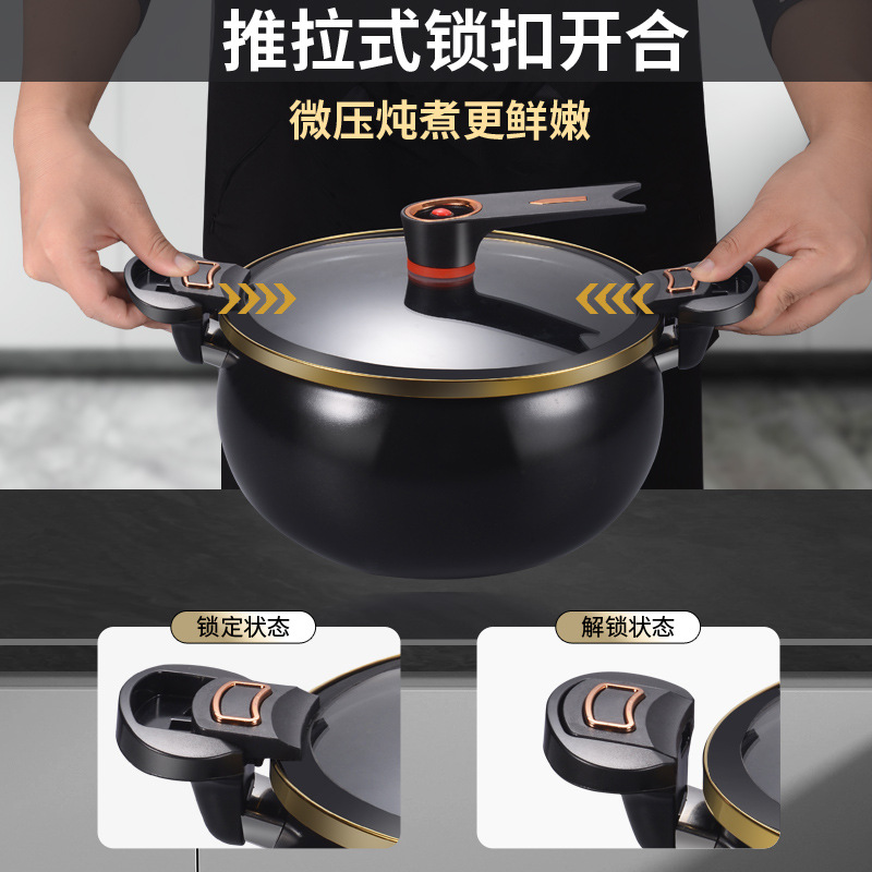 Cross-border Direct Supply Ceramic Micro-pressure Soup Pot Non-stick Enamel Pot Household Multifunctional 8L Large Capacity Braised Stew Pot Hot Pot