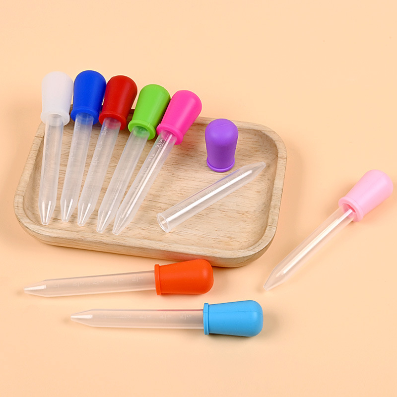 Customized Food-Grade Baby Silicone Dropper Medicine Feeder with Scale Anti-Choking 5ml Pet Straw Feeding Water Artifact