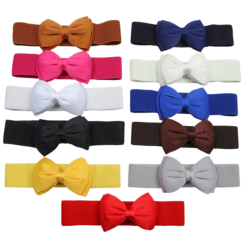 Женский элитный трехмерный пояс с бантом, эластичный пояс для талии, универсальный декоративный пояс для платья