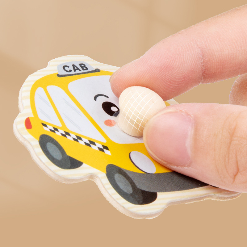 Montessori Early Education Hand Grasping Board Puzzle Building Blocks Children's Shape Matching Panels Baby Puzzle Mushroom Nails Wooden Toys