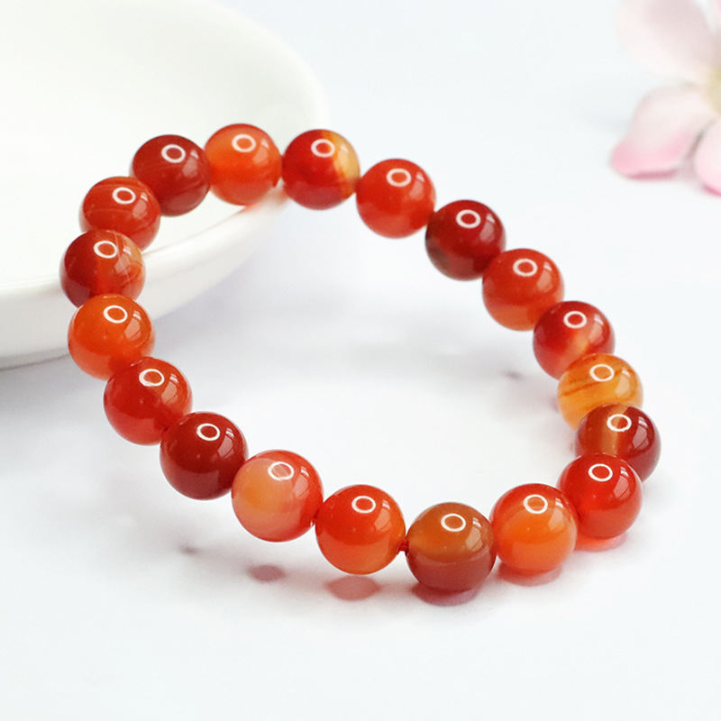 Yuyu Natural Red Agate Bracelet Silk Striped Chalcedony Bracelet Jewelry Factory Wholesale MN3121402