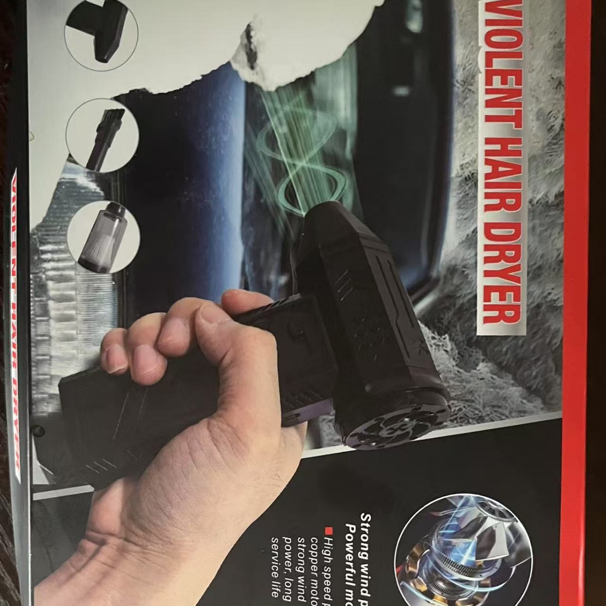 Hot-Selling Cross-Border Wholesale Trending Influencer Violent Ducted Hair Dryer Turbo Fan High-Speed Brushless Motor Fan