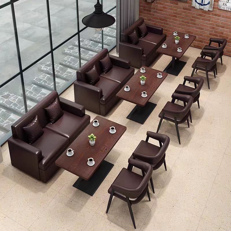 Cafe Table and Chair Combination Theme Western Restaurant Bar Bar Table and Chair Dessert Milk Tea Shop Snack Bar Booth Sofa