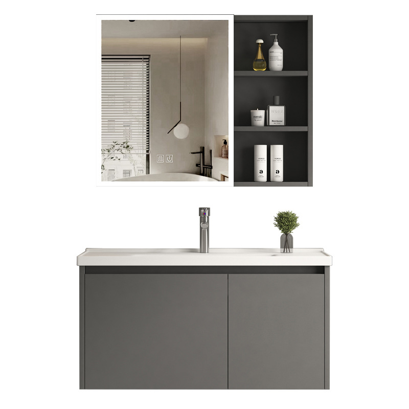 Honeycomb Aluminum Bathroom Cabinet Combination Bathroom Wash Basin Integrated Ceramic Basin Balcony Washbasin Washstand Small Apartment