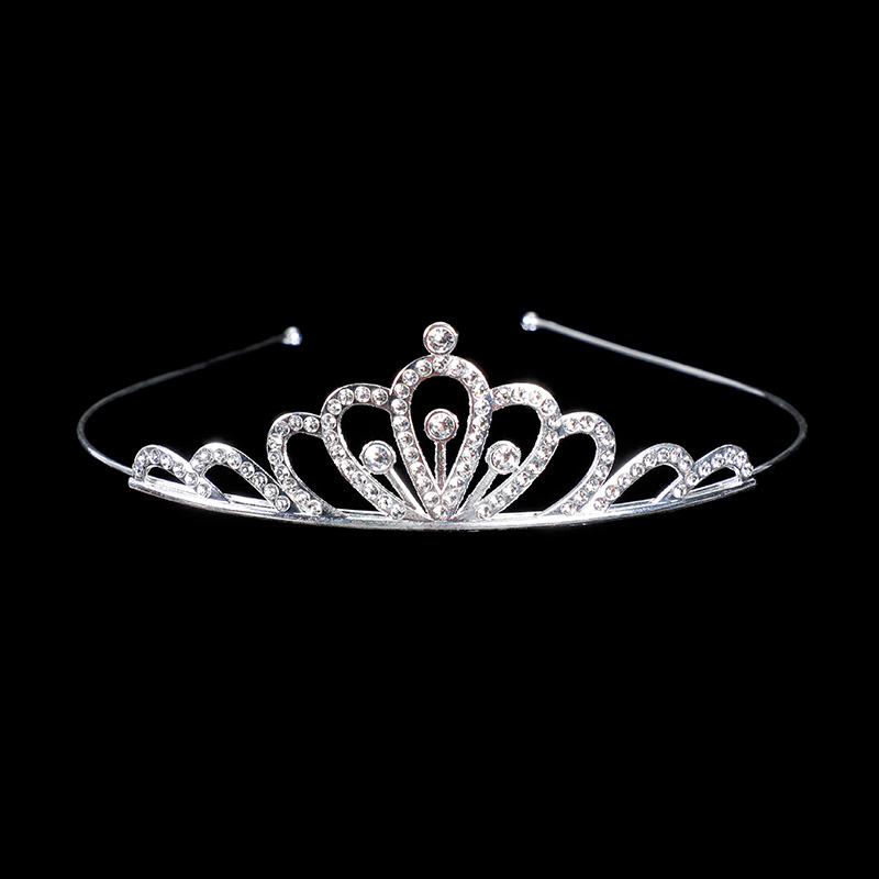 Children's Crown Hair Hoop Girl's Birthday Headwear Baby's Small Crown Dance Dress with Gold Crystal Diamond Hair Accessories
