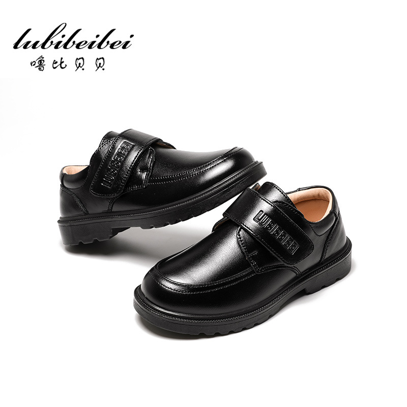 Boys Black Leather Shoes Summer New Cowhide British Style Soft-soled Children's New Leather Shoes