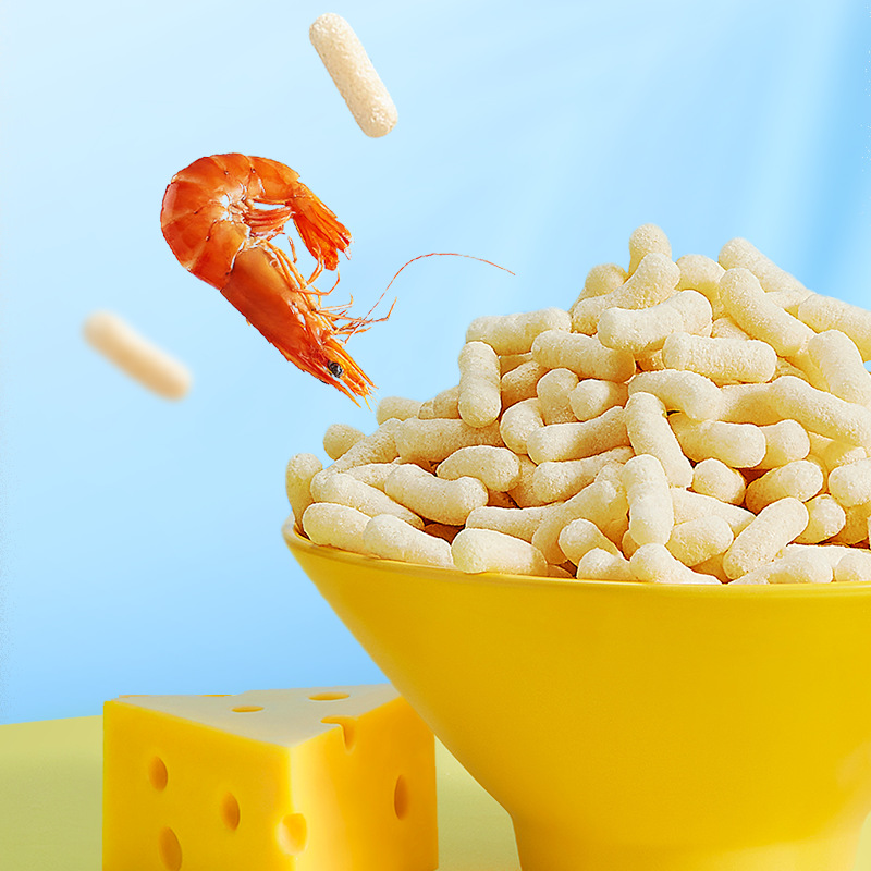 Official genuine goods deer blue blue bagged puff ball grain snack finger puff strip for baby complementary food spectrum