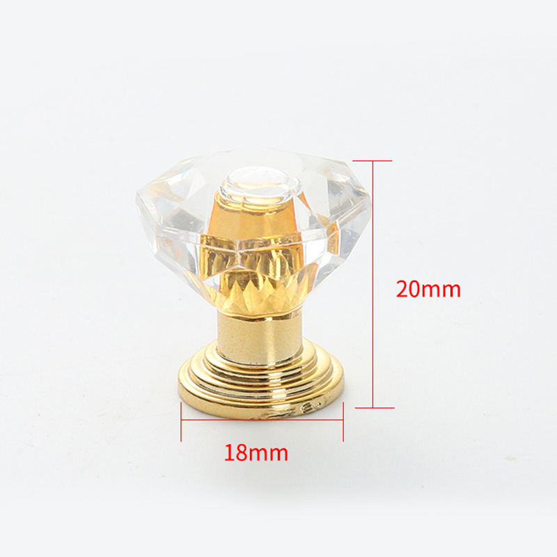 Transparent Acrylic Crystal Handle Cabinet Wardrobe Door Drawer Cabinet Single Hole Door Handle Handle Wholesale