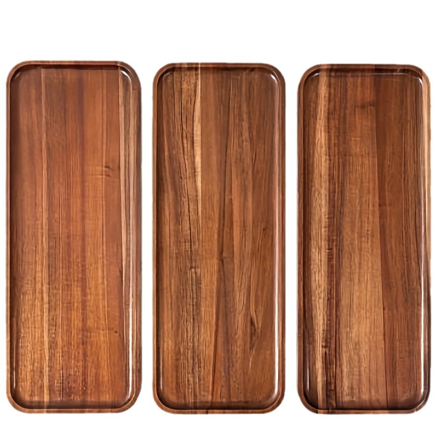 Japanese Acacia Wooden Tray Rectangular Dinner Plate Fruit Plate snack Plate Oval Bread Plate Tea Cup Plate Manufacturers