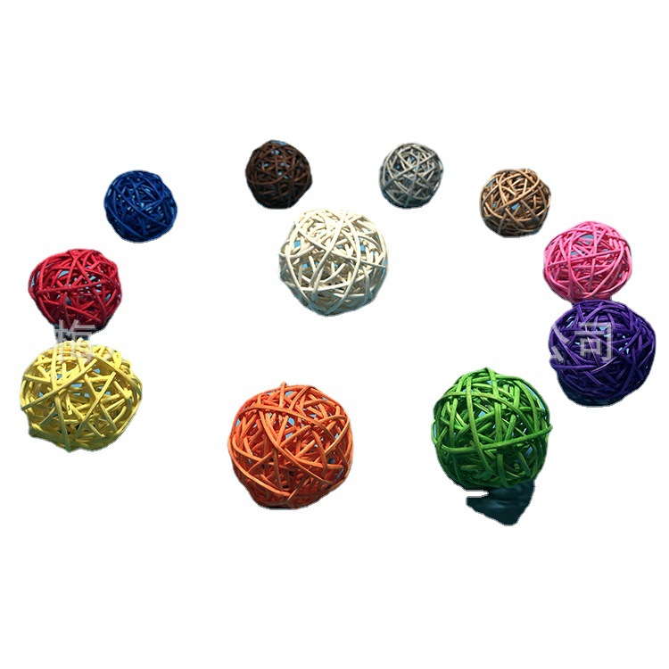 Cross-border supply 4cm cane ball handmade aromatherapy cane ball color cane ball kindergarten decoration cane ball wholesale