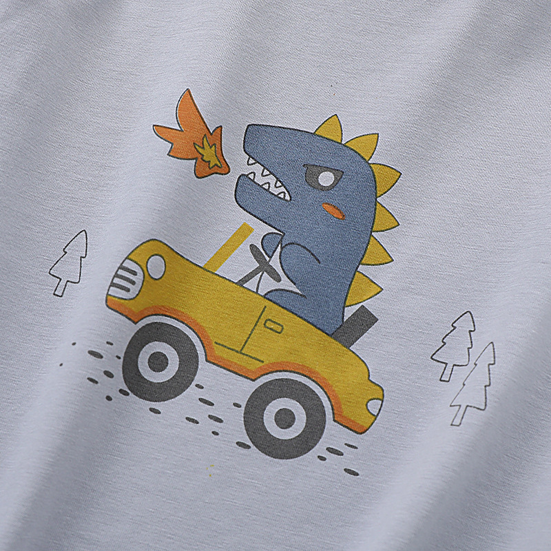 2025 New Summer Cartoon Printed Boneless Kidsren's Vest Pure Cotton Boys Simple Sleeveless Top Bottoming