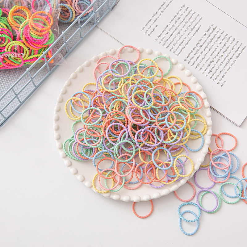 Children's Thumb Rubber Band Small Circle Baby Toddler Basic Style Does Not Hurt Hair High Elastic Head Rope Colorful Hair Band Wholesale