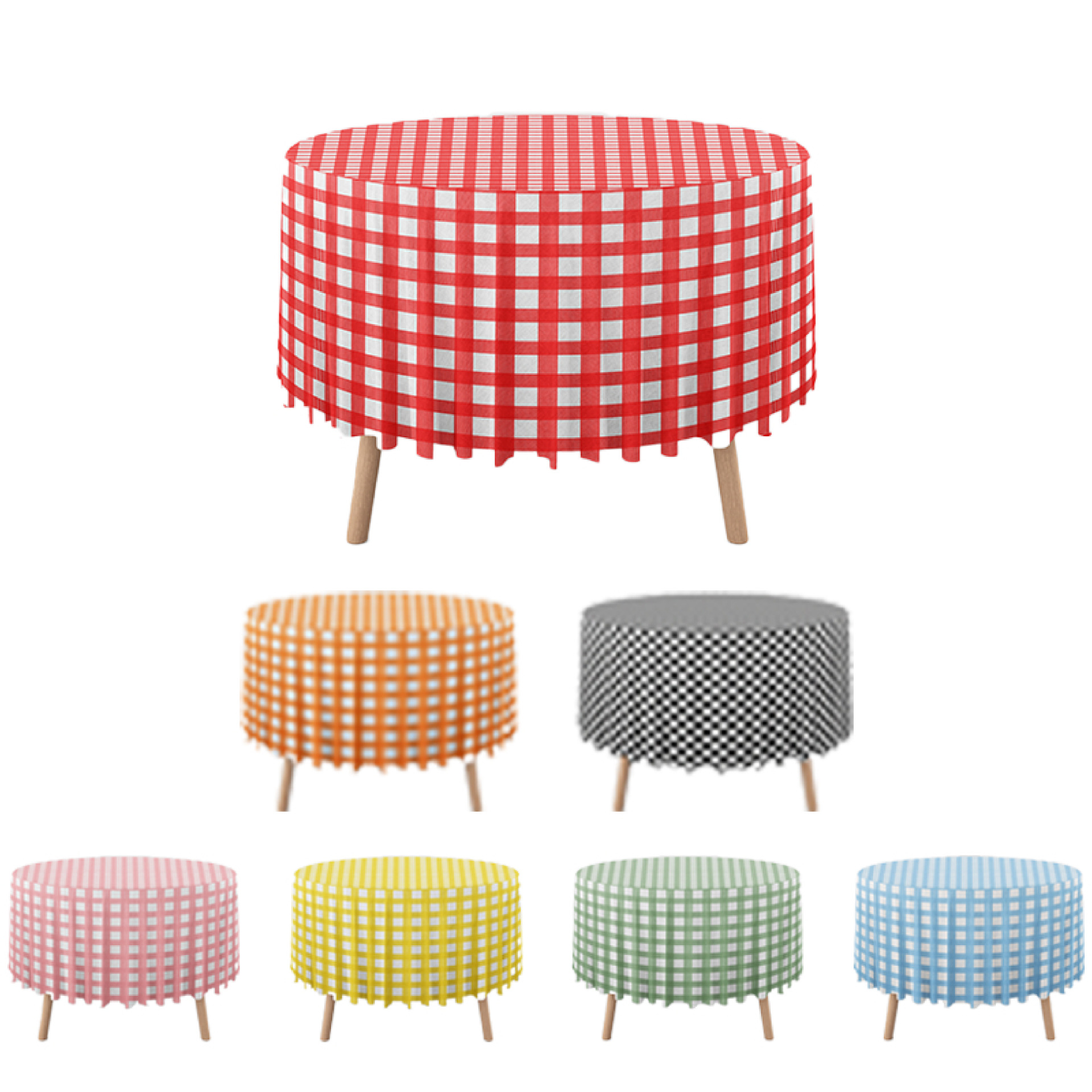 Amazon's Best-Selling Plastic Disposable Tablecloth Waterproof and Oil-Proof Birthday Wedding Party Round Tablecloth 84in