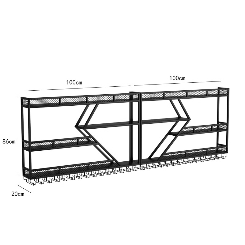 Cross-Border Disassembled Wine Rack Bar Counter Restaurant Wine Rack Wall-Mounted Wine Cabinet Display Rack Iron Art Red Wine Creative Storage Rack
