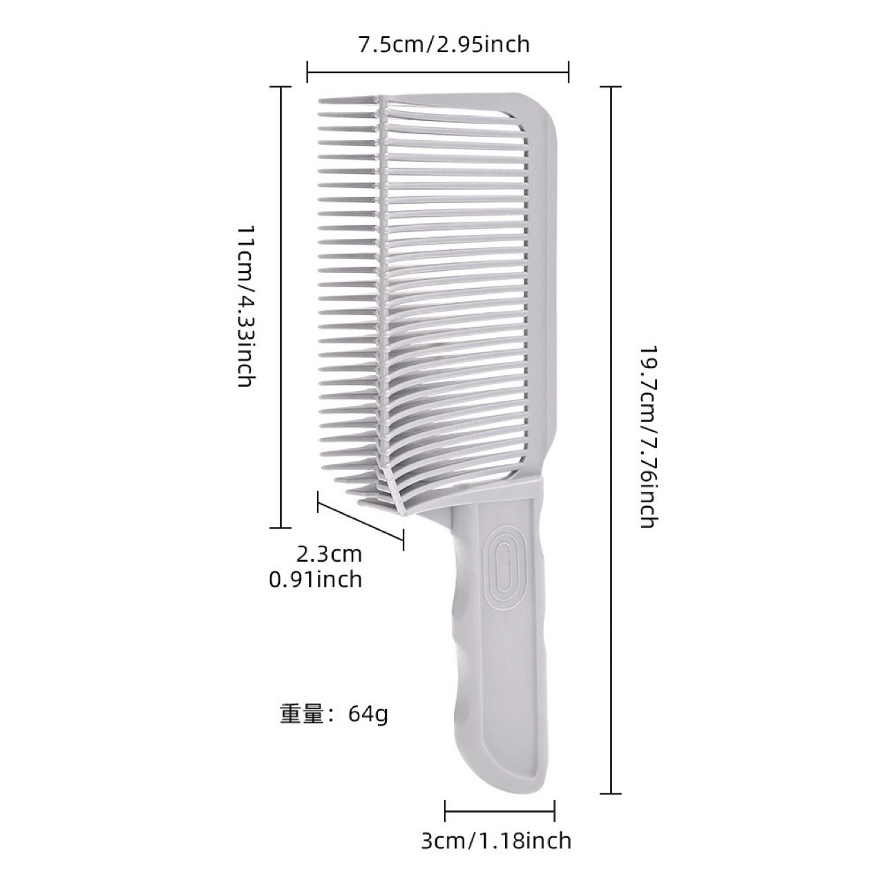 CestoMen Hair Salon Long-handled Clipper Comb Men's Styling Flat Comb Curved Push Edge Hair Comb Gradient Positioning Comb