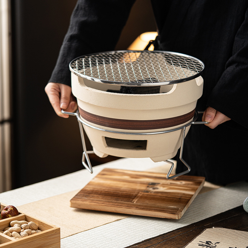 Extra-Large Tea Brewing Stove, Terracotta Charcoal Barbecue Mud Stove, Wind Stove, Camping Outdoor Tea Roasting Stove, Extra-Large Charcoal Stove