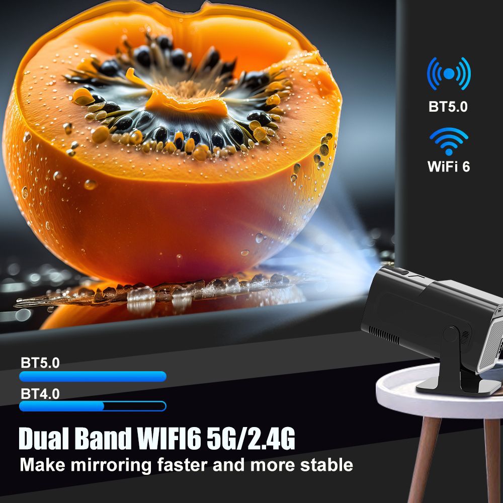 Hy320Mini Projector Short Throw High-Definition White Wall Projection 4K Wireless Screen Projection Portable Projector Portable Office